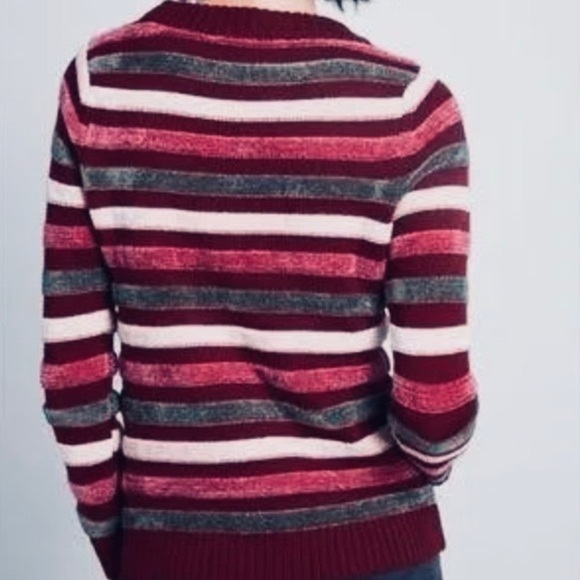 NWOT MODCLOTH Striped Chenille and Knit Crew Neck Sweater Size Medium - Picture 6 of 6
